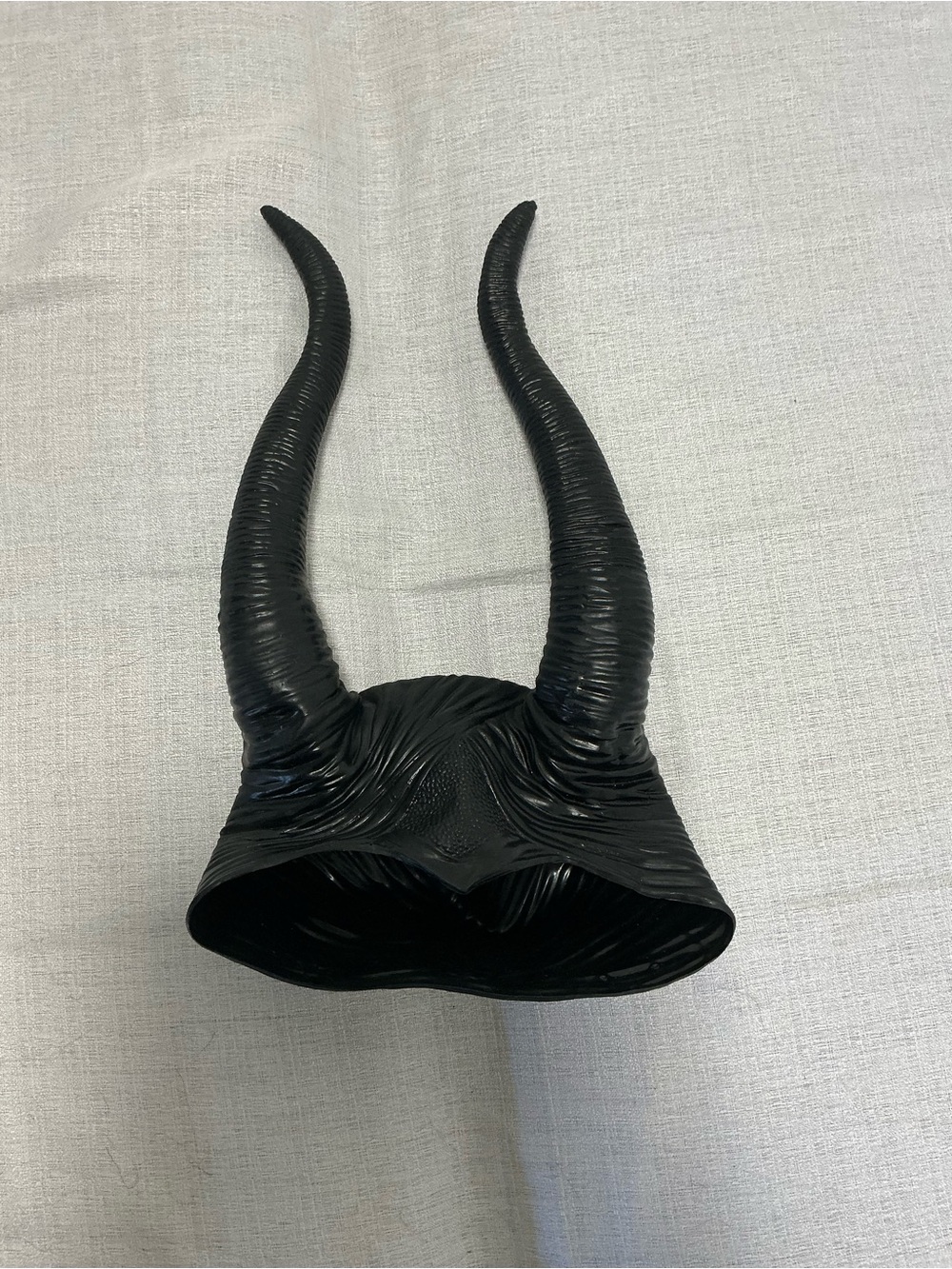 Maleficent Black Horns Headpiece Latex Evil Queen Costume Mask Halloween Cosplay